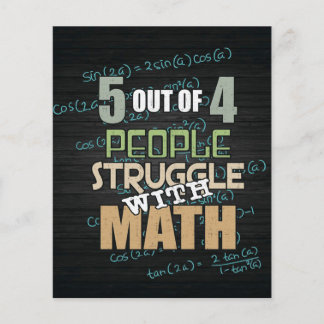 5 Out Of 4 Struggle With Math | Math Lovers Gift Flyer