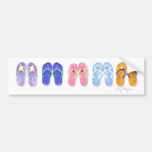 5 Pairs of Flip-Flops Bumper Stickers