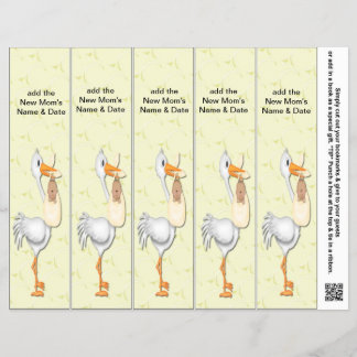 5 per Sheet Bookmark Favours for Baby Showers Part