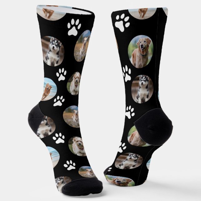 5 Pet Photo Collage Template Make Your Own  Dog Socks (Angled)