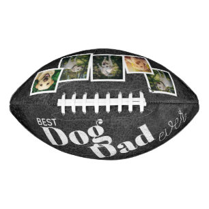 5 Photo Best Dog Dad Ever Retro Football