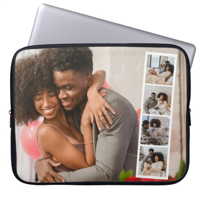5 Photo Booth Modern Personalized Laptop Sleeve (Front)