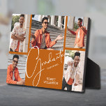 5 Photo Burnt Orange Graduation Keepsake Plaque<br><div class="desc">A five photo college burnt orange grid shows off your favourite photos on this graduation keepsake with the word graduate,  class year and name. MORE colours done for you in our store as well as graduation party invitations,  postcards and announcements.</div>