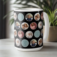 5 Photo Circle Border Collage - Black White