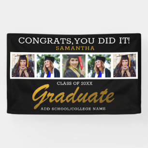 5 Photo Collage Congrats Graduate 2026 Graduation Banner