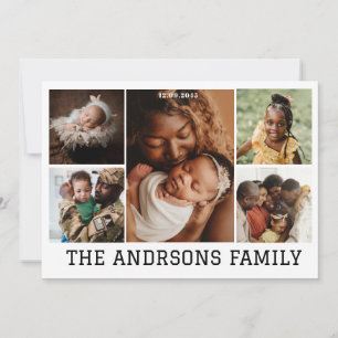 5 photo collage family holiday card Invitation