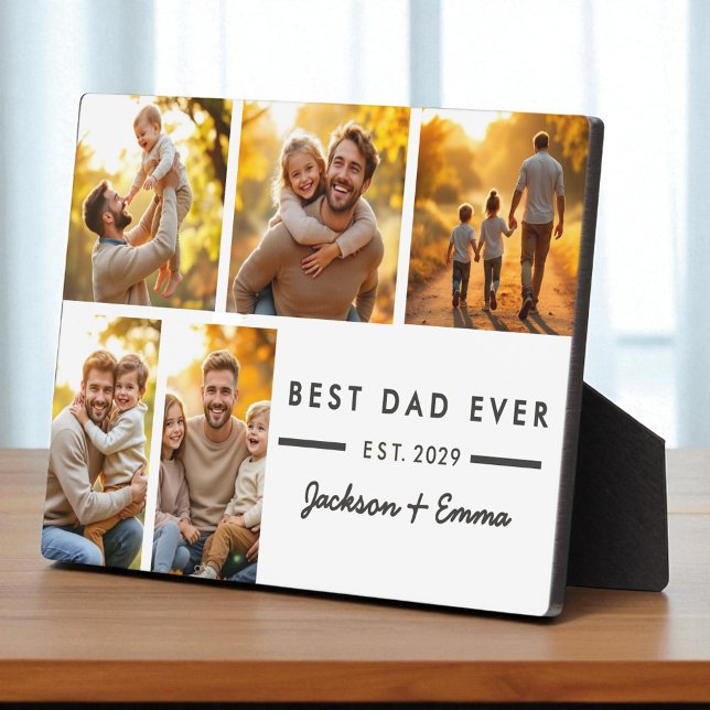 5 Photo Collage Father's Day Best Dad Ever  Plaque (Creator Uploaded)
