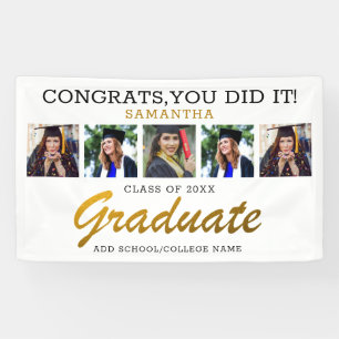 5 Photo Collage Graduation Congrats Graduate 2022 Banner