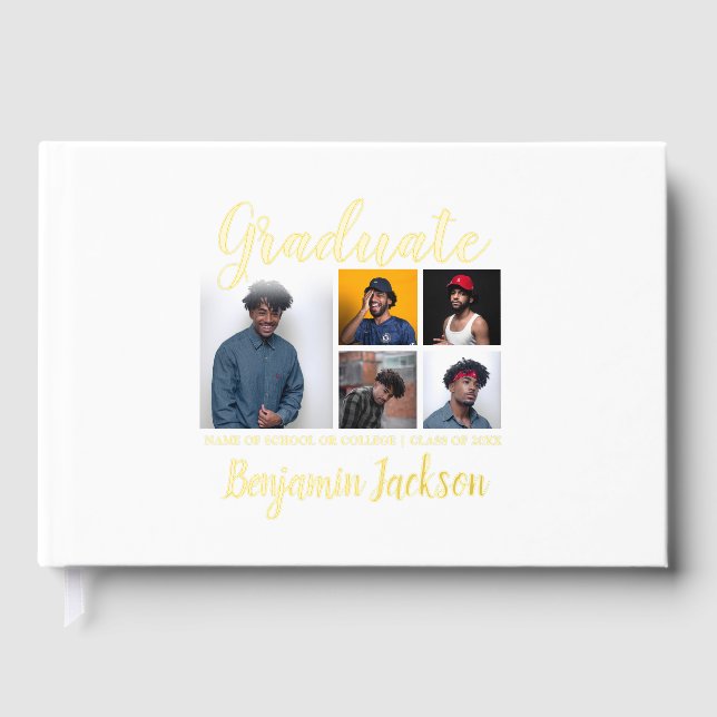 5 Photo Collage Guest Graduation Book (Front)