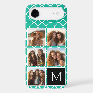 5 Photo Collage Monogramme - Vert Emeraude et Noir