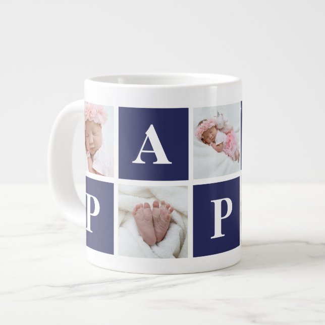 5 Photo Collage Papa Specialty Coffee Mugs (Front Left)