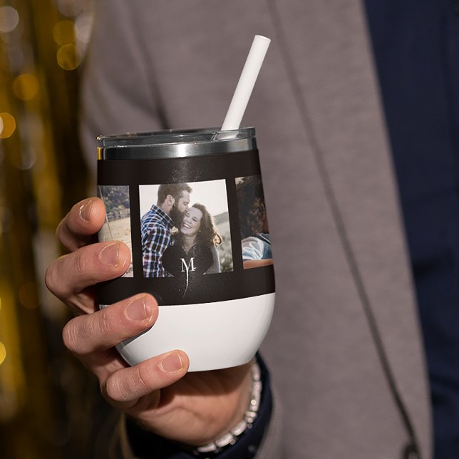 5 photo collage personalized modern monogram (Creator Uploaded)