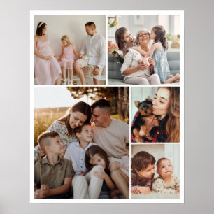5 Photo Collage Personalized Picture Grid Custom Poster