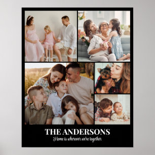 5 Photo Collage Personalized Picture Grid Family Poster