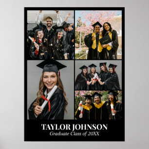 5 Photo Collage Personalized Picture Grid Graduate Poster