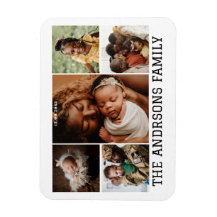 5 photo collage template family magnet