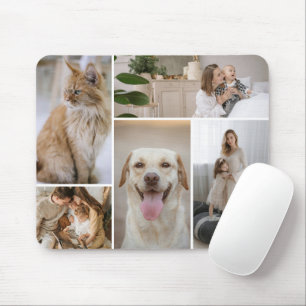 5 Photo Collage Template Personalized Mouse Pad