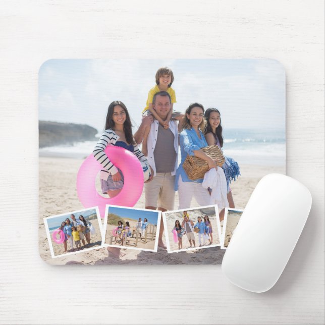 5 Photo Collage Template Personalized Mouse Pad (With Mouse)