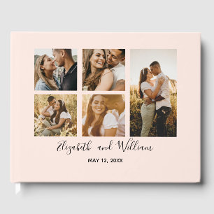 5 Photo Collage Wedding Guest Book