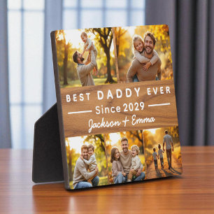 5 Photo Collage Wood Father's Day Best Daddy Ever  Plaque