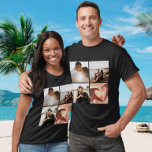 5 Photo Custom Collage Personalized T-Shirt<br><div class="desc">Create a Custom Photo Collage unique customized personalized 5 Photo t-shirt from Ricaso. Features 4 photo templates to the front and one to the back</div>