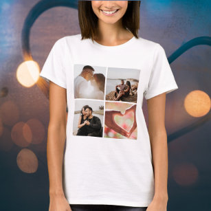 5 Photo Custom Collage Personalized Maternity T-Shirt