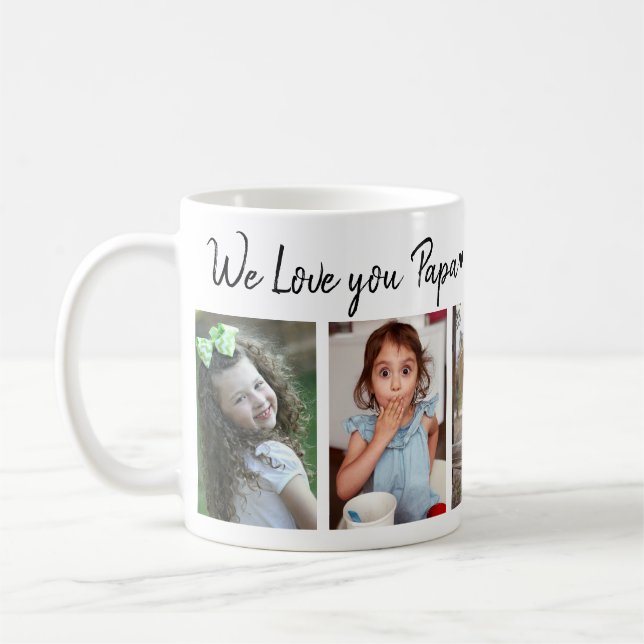  5 Photo Love You Grandpa Happy Father's Day 20XX Coffee Mug (Left)