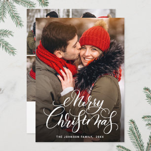 5 PHOTO Modern Merry Christmas Greeting Holiday Card