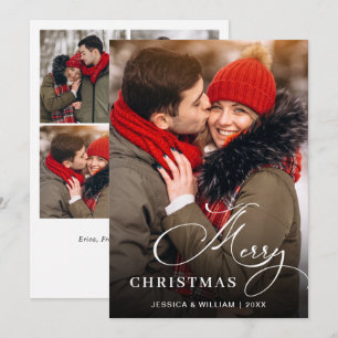 5 PHOTO Modern Merry Christmas Greeting Holiday Card