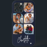 5 Photo Modern Trendy Simple Personalized Name iPhone 13 Pro Max Case<br><div class="desc">5 Photo Modern Trendy Simple Heart Personalized Name iPhone Phone Cases features five of your favourite photos with your personalized name in elegant white calligraphy script accented with a love heart. Personalize by editing the text in the text box provided. Perfect for birthday, Christmas, Mother's Day, baby showers, bridal showers,...</div>