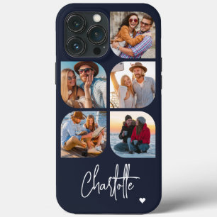 5 Photo Modern Trendy Simple Personalized Name iPhone 13 Pro Max Case