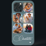 5 Photo Modern Trendy Simple Personalized Name iPhone 13 Pro Max Case<br><div class="desc">5 Photo Modern Trendy Simple Heart Personalized Name iPhone Phone Cases features five of your favourite photos with your personalized name in elegant white calligraphy script accented with a love heart. Personalize by editing the text in the text box provided. Perfect for birthday, Christmas, Mother's Day, baby showers, bridal showers,...</div>