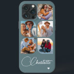 5 Photo Modern Trendy Simple Personalized Name iPhone 13 Pro Max Case<br><div class="desc">5 Photo Modern Trendy Simple Heart Personalized Name iPhone Phone Cases features five of your favourite photos with your personalized name in elegant white calligraphy script accented with a love heart. Personalize by editing the text in the text box provided. Perfect for birthday, Christmas, Mother's Day, baby showers, bridal showers,...</div>