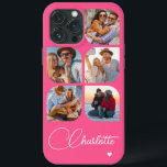 5 Photo Modern Trendy Simple Personalized Name iPhone 13 Pro Max Case<br><div class="desc">5 Photo Modern Trendy Simple Heart Personalized Name iPhone Phone Cases features five of your favourite photos with your personalized name in elegant white calligraphy script accented with a love heart. Personalize by editing the text in the text box provided. Perfect for birthday, Christmas, Mother's Day, baby showers, bridal showers,...</div>