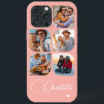 5 Photo Modern Trendy Simple Personalized Name iPhone 13 Pro Max Case<br><div class="desc">5 Photo Modern Trendy Simple Heart Personalized Name iPhone Phone Cases features five of your favourite photos with your personalized name in elegant white calligraphy script accented with a love heart. Personalize by editing the text in the text box provided. Perfect for birthday, Christmas, Mother's Day, baby showers, bridal showers,...</div>