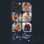 5 Photo Modern Trendy Simple Personalized Name iPhone 13 Pro Max Case<br><div class="desc">5 Photo Modern Trendy Simple Heart Personalized Name iPhone Phone Cases features five of your favourite photos with your personalized name in elegant white calligraphy script accented with a love heart. Personalize by editing the text in the text box provided. Perfect for birthday, Christmas, Mother's Day, baby showers, bridal showers,...</div>