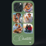 5 Photo Modern Trendy Simple Personalized Name iPhone 13 Pro Max Case<br><div class="desc">5 Photo Modern Trendy Simple Heart Personalized Name iPhone Phone Cases features five of your favourite photos with your personalized name in elegant white calligraphy script accented with a love heart. Personalize by editing the text in the text box provided. Perfect for birthday, Christmas, Mother's Day, baby showers, bridal showers,...</div>
