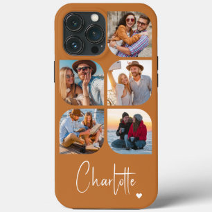5 Photo Modern Trendy Simple Personalized Name iPhone 13 Pro Max Case