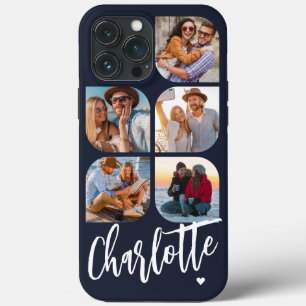 5 Photo Modern Trendy Simple Personalized Name iPhone 13 Pro Max Case