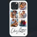 5 Photo Modern Trendy Simple Personalized Name iPhone 13 Pro Max Case<br><div class="desc">5 Photo Modern Trendy Simple Heart Personalized Name iPhone Phone Cases features five of your favourite photos with your personalized name in elegant white calligraphy script accented with a love heart. Personalize by editing the text in the text box provided. Perfect for birthday, Christmas, Mother's Day, baby showers, bridal showers,...</div>