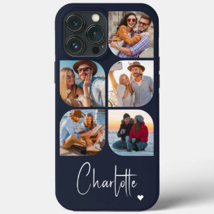5 Photo Modern Trendy Simple Personalized Name iPhone 13 Pro Max Case