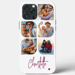 5 Photo Modern Trendy Simple Personalized Name iPhone 13 Pro Max Case