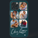 5 Photo Modern Trendy Simple Personalized Name iPhone 13 Pro Max Case<br><div class="desc">5 Photo Modern Trendy Simple Heart Personalized Name iPhone Phone Cases features five of your favourite photos with your personalized name in elegant white calligraphy script accented with a love heart. Personalize by editing the text in the text box provided. Perfect for birthday, Christmas, Mother's Day, baby showers, bridal showers,...</div>