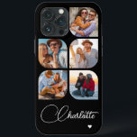 5 Photo Modern Trendy Simple Personalized Name iPhone 13 Pro Max Case<br><div class="desc">5 Photo Modern Trendy Simple Heart Personalized Name iPhone Phone Cases features five of your favourite photos with your personalized name in elegant white calligraphy script accented with a love heart. Personalize by editing the text in the text box provided. Perfect for birthday, Christmas, Mother's Day, baby showers, bridal showers,...</div>