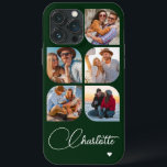 5 Photo Modern Trendy Simple Personalized Name iPhone 13 Pro Max Case<br><div class="desc">5 Photo Modern Trendy Simple Heart Personalized Name iPhone Phone Cases features five of your favourite photos with your personalized name in elegant white calligraphy script accented with a love heart. Personalize by editing the text in the text box provided. Perfect for birthday, Christmas, Mother's Day, baby showers, bridal showers,...</div>
