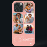5 Photo Modern Trendy Simple Personalized Name iPhone 13 Pro Max Case<br><div class="desc">5 Photo Modern Trendy Simple Heart Personalized Name iPhone Phone Cases features five of your favourite photos with your personalized name in elegant white calligraphy script accented with a love heart. Personalize by editing the text in the text box provided. Perfect for birthday, Christmas, Mother's Day, baby showers, bridal showers,...</div>