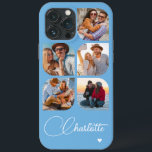 5 Photo Modern Trendy Simple Personalized Name iPhone 13 Pro Max Case<br><div class="desc">5 Photo Modern Trendy Simple Heart Personalized Name iPhone Phone Cases features five of your favourite photos with your personalized name in elegant white calligraphy script accented with a love heart. Personalize by editing the text in the text box provided. Perfect for birthday, Christmas, Mother's Day, baby showers, bridal showers,...</div>