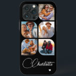 5 Photo Modern Trendy Simple Personalized Name iPhone 13 Pro Max Case<br><div class="desc">5 Photo Modern Trendy Simple Heart Personalized Name iPhone Phone Cases features five of your favourite photos with your personalized name in elegant white calligraphy script accented with a love heart. Personalize by editing the text in the text box provided. Perfect for birthday, Christmas, Mother's Day, baby showers, bridal showers,...</div>