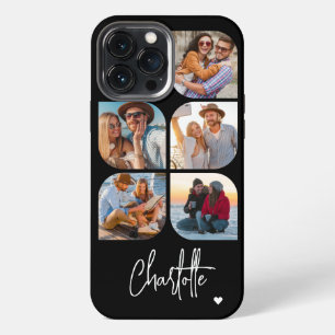 5 Photo Modern Trendy Simple Personalized Name iPhone 13 Pro Max Case