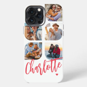 5 Photo Modern Trendy Simple Personalized Name iPhone 13 Pro Max Case